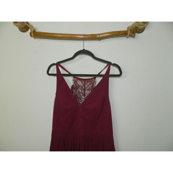 Lulus Dress Burgundy Love Spell Lace Back Maxi Dress  Size X-Large - Picture 4 of 5